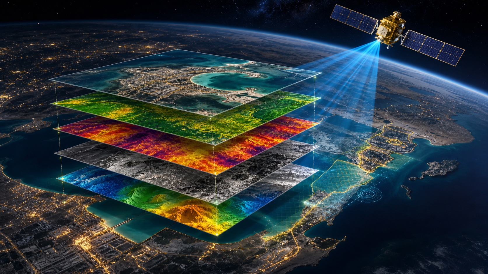 Remote sensing satellite imagery layers and raster intelligence