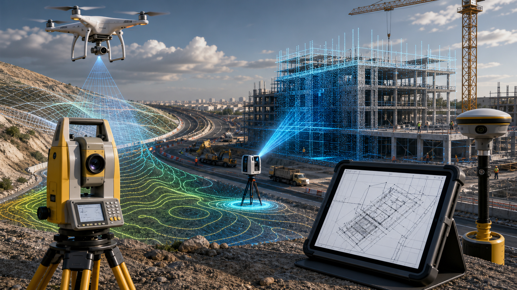 Topographic survey, drone mapping, LiDAR, and as-built field capture